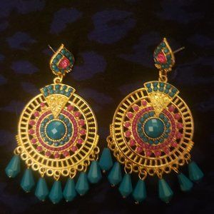 Golden Circle Flower Medallion earrings